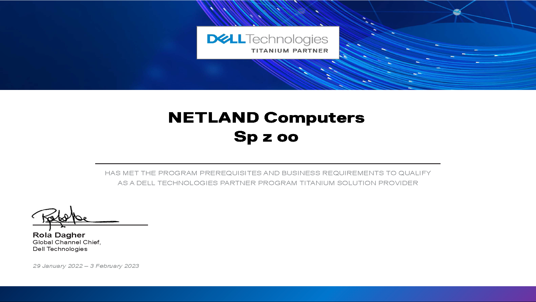 certyfikat Dell 2021