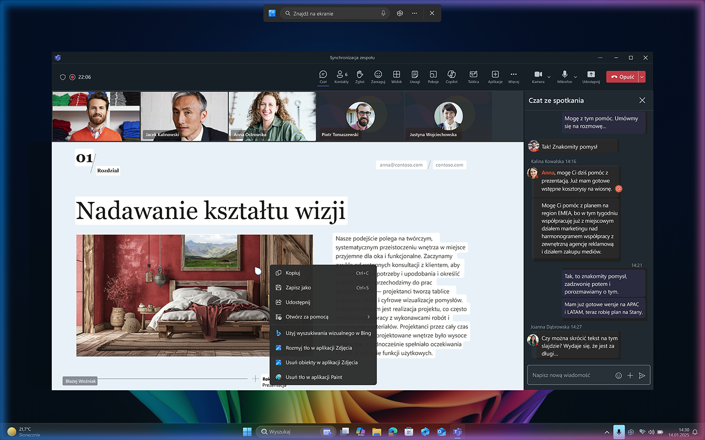 Ekran Copilot+ PC z funkcją Kliknij, aby wykonać