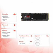 Dysk Samsung 990 PRO 2TB M.2 Gen4.0x4 NVME