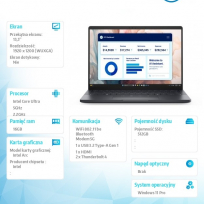 Laptop Dell Pro 13 Premium PA13250 13.3 FHD+ Ultra 7-266V 16GB 512GB SSD FPR 5G BK vPro W11P 3YPS Magnesium 