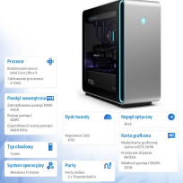 Komputer Dell Alienware Area-51 R8 AAT2250 Ultra 9- 64GB 6TB RTX5090 Win11Home 2Y Alienware EliteCare
