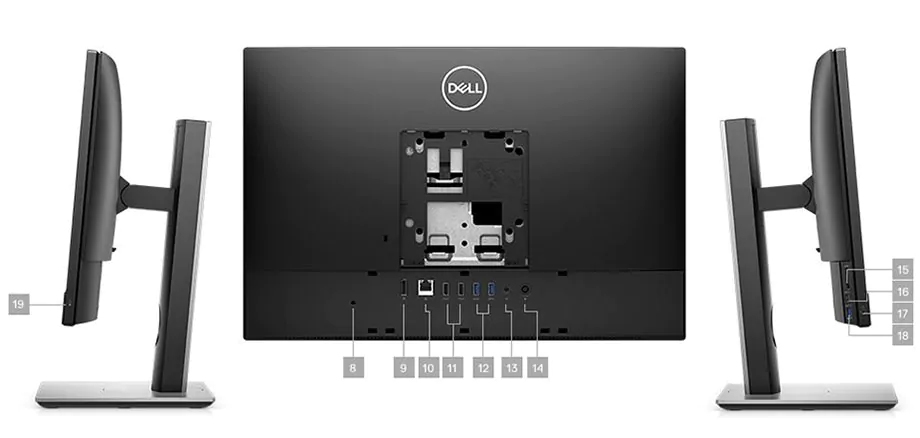 Komputer Dell Optiplex 3280 AIO - porty rozszerzeń